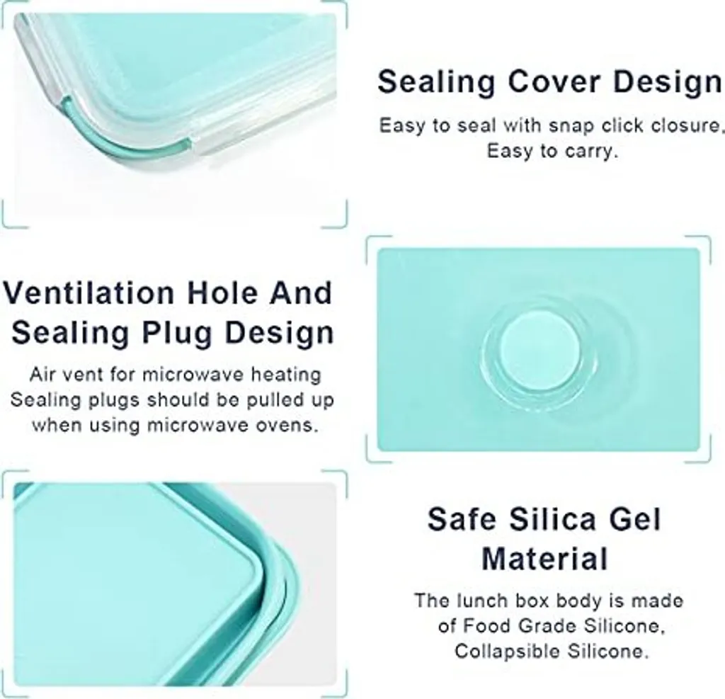 Set Contenitori Silicone BJ 4 Pezzi - Meal Prep e Dieta Salvaspazio - 3