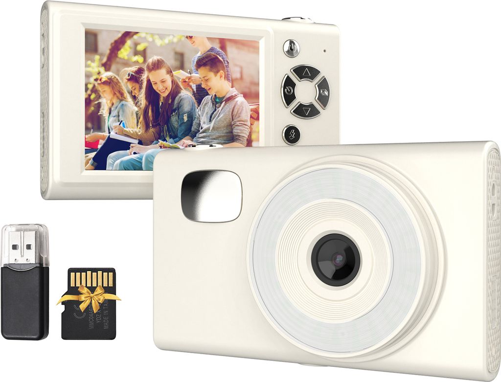 1080P Digitalkamera, Digitale Videokamera, 48 MP, 2,8 Zoll IPS-Bildschirm, Autofokus, 16-facher Zoom, eingebautes LED-Fuelllicht, Akku mit 32 GB TF...