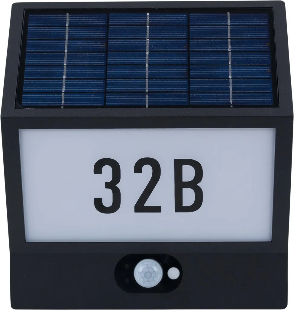 Heitronic Andrea Numéro de Maison Solaire LED en Acier Inoxydable Chic