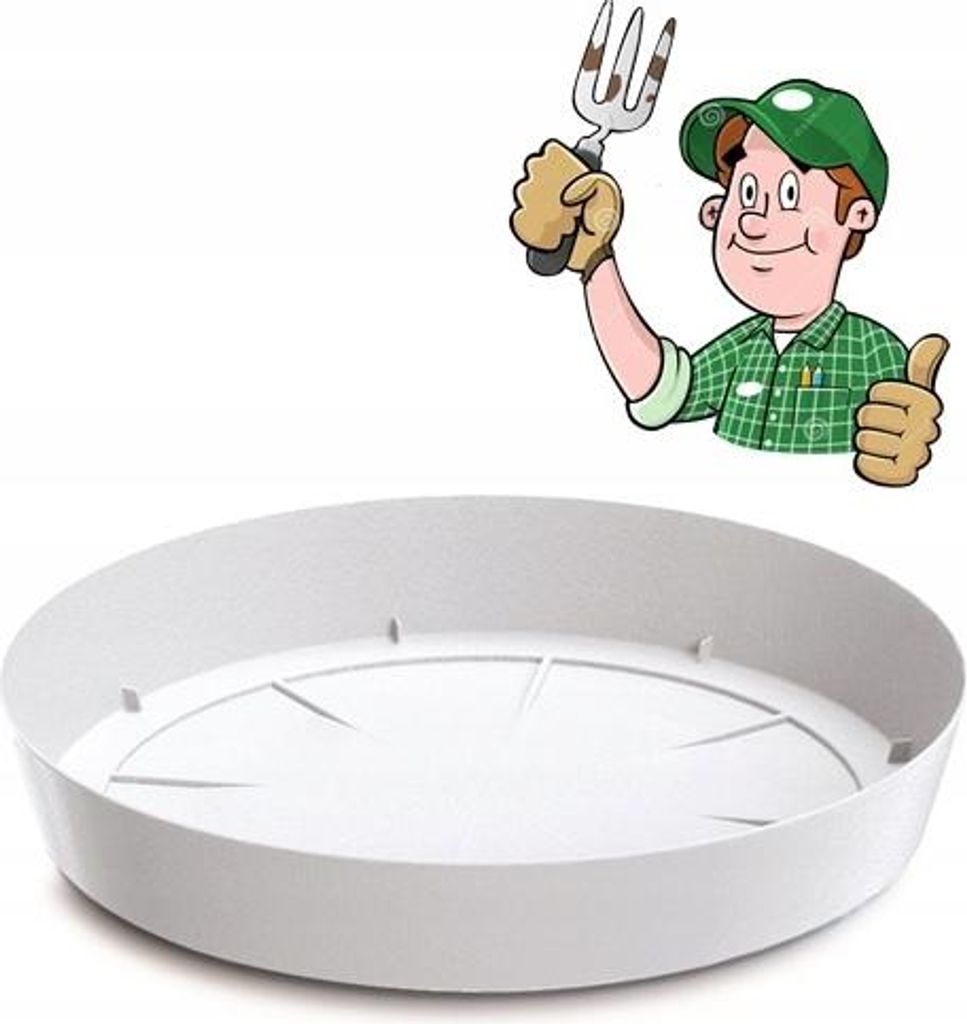 Prosperplast Lofly Saucer, Blumenkübeluntersetzer, Weiß, Produktbild 