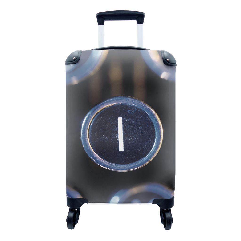 MuchoWow Koffer Handgepäck Trolley Rollkoffer Kleine Reisekoffer mit 4 Rollen - Buchstabe I auf Schreibmaschine - Cabin Size < 55x40x23 cm & 55x...