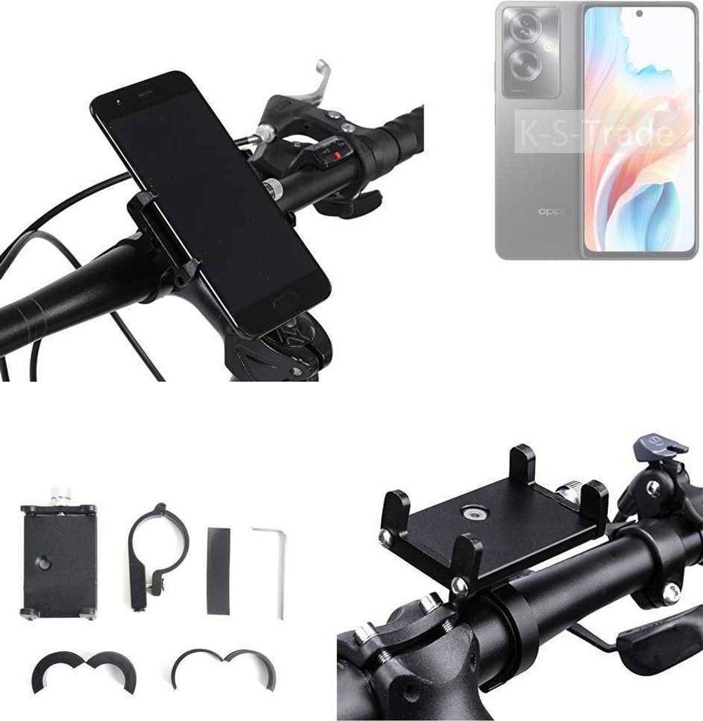 K-S-Trade Handyhalterung für das Fahrrad kompatibel mit Oppo A2 Halter Lenkstange Fahrradhalterung Motorrad Bike Mount Befestigung Smartphone Handy
