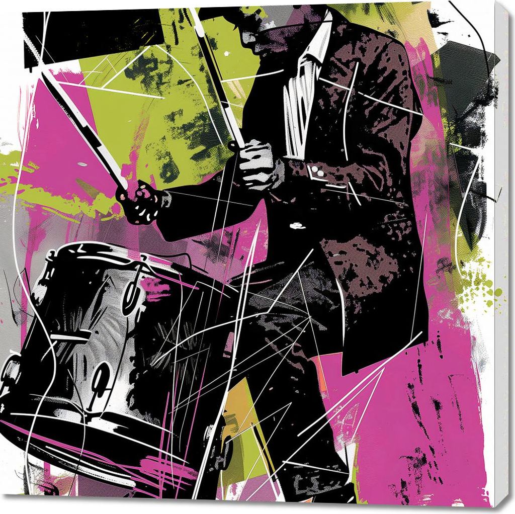 Bild 100x100cm Schlagzeug Energie
