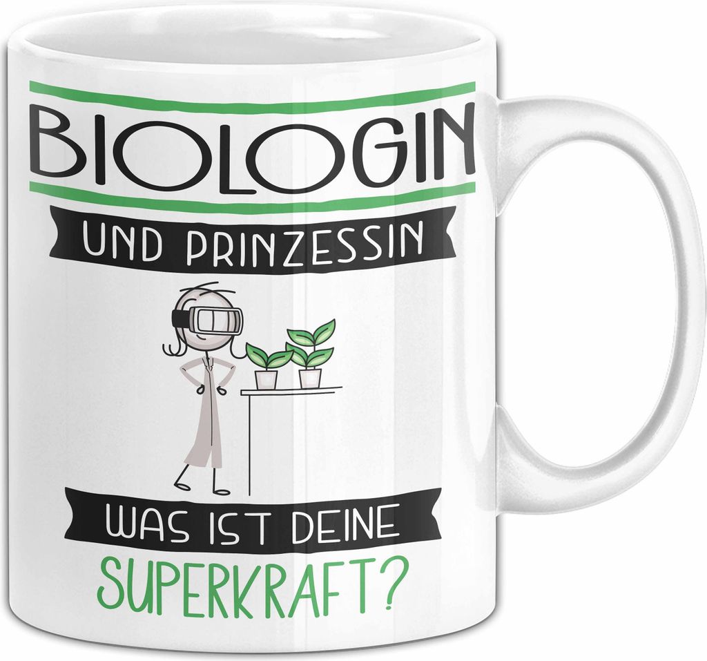 Biologin Und Prinzessin Tasse Geschenk Für Eine Biologin Geburtstag Was Ist Deine Superkraft (Weiß)