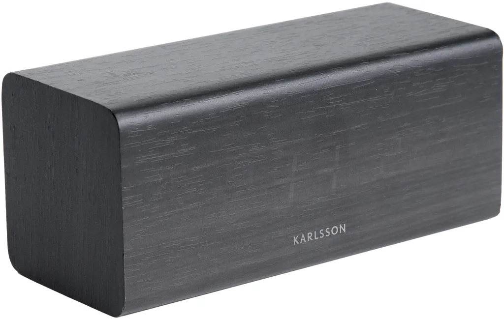 Réveil Karlsson Bloc Noir - Horloge de Table Design Minimaliste Moderne