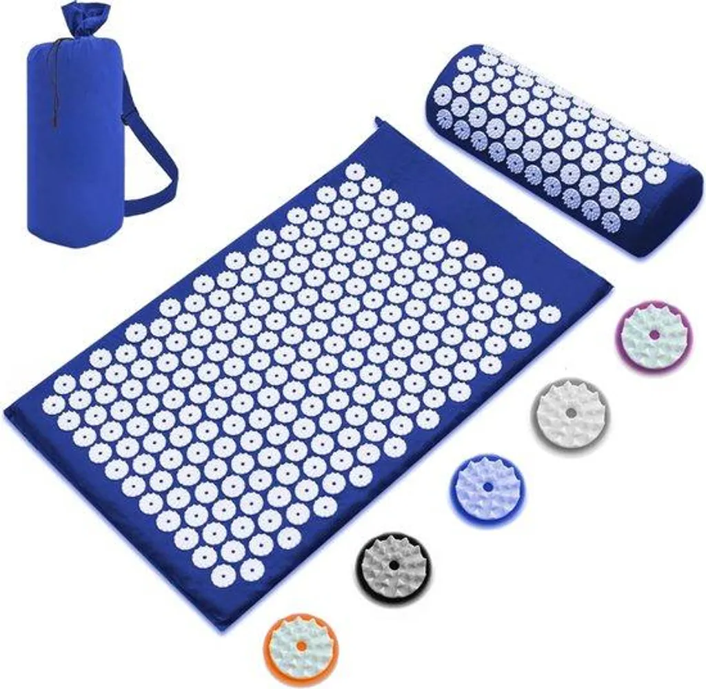Tapis de massage noir acupression contre stress et tensions du dos