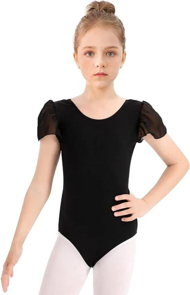 Justaucorps de danse classique noir enfant avec jupette intégrée 100