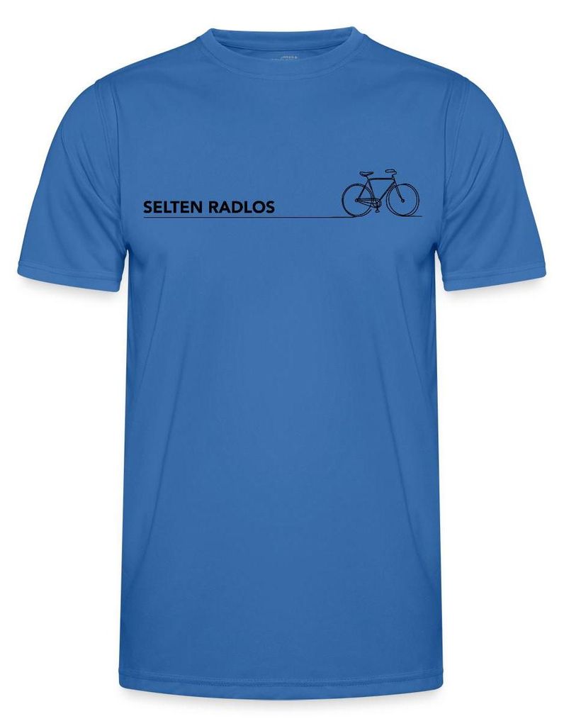 Spreadshirt Selten Radlos Minimalistisch Fahrrad Spruch Funktionsshirt Herren, S, Königsblau