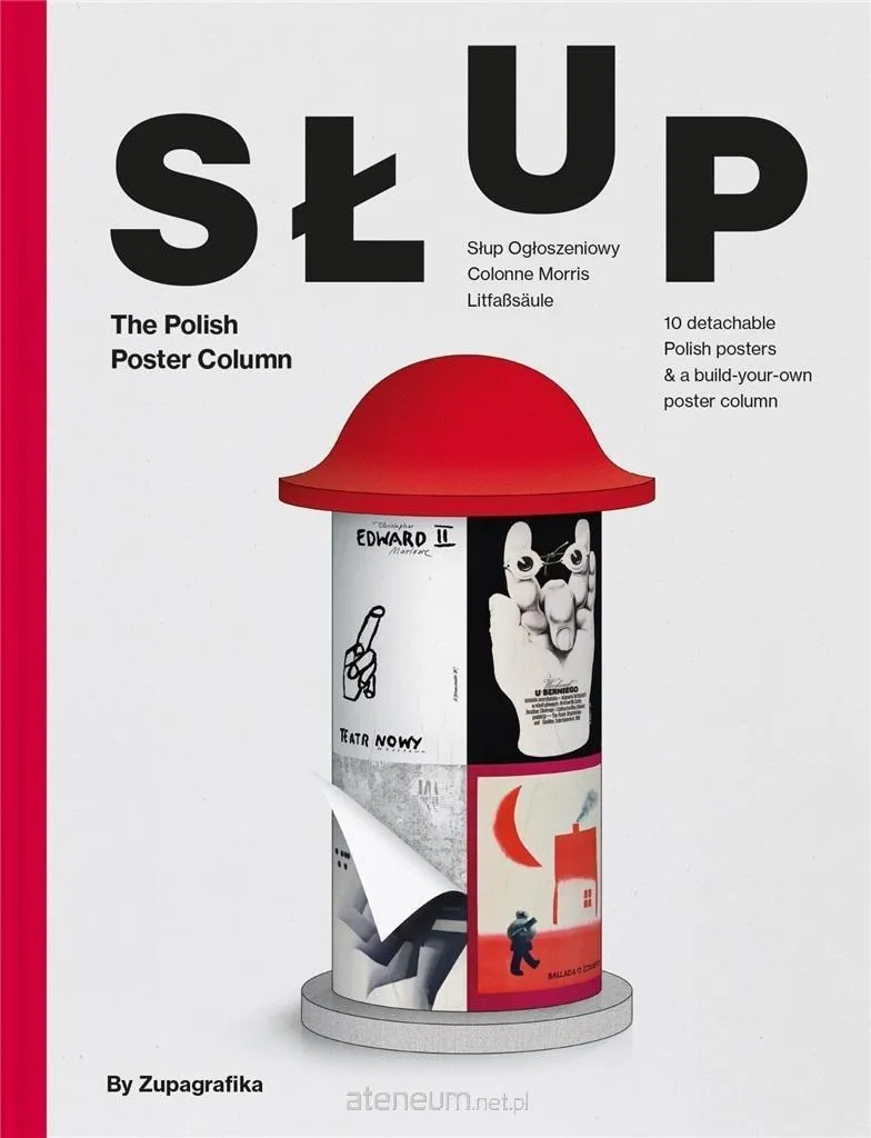 Colonne Słup : Miniature Artistique Affiche Polonaise en Résine Noire