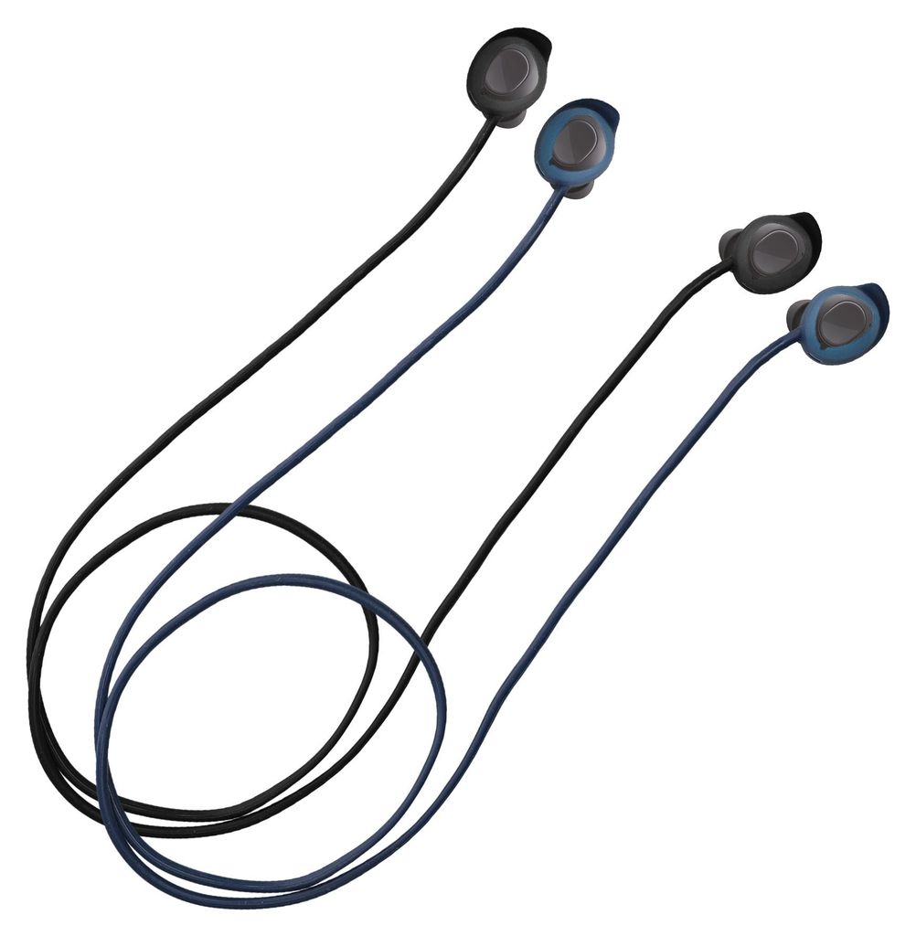 kwmobile 2x Halteband kompatibel mit Samsung Galaxy Buds FE Headphones - Kopfhörer Halter Band Strap in Dunkelblau Schwarz