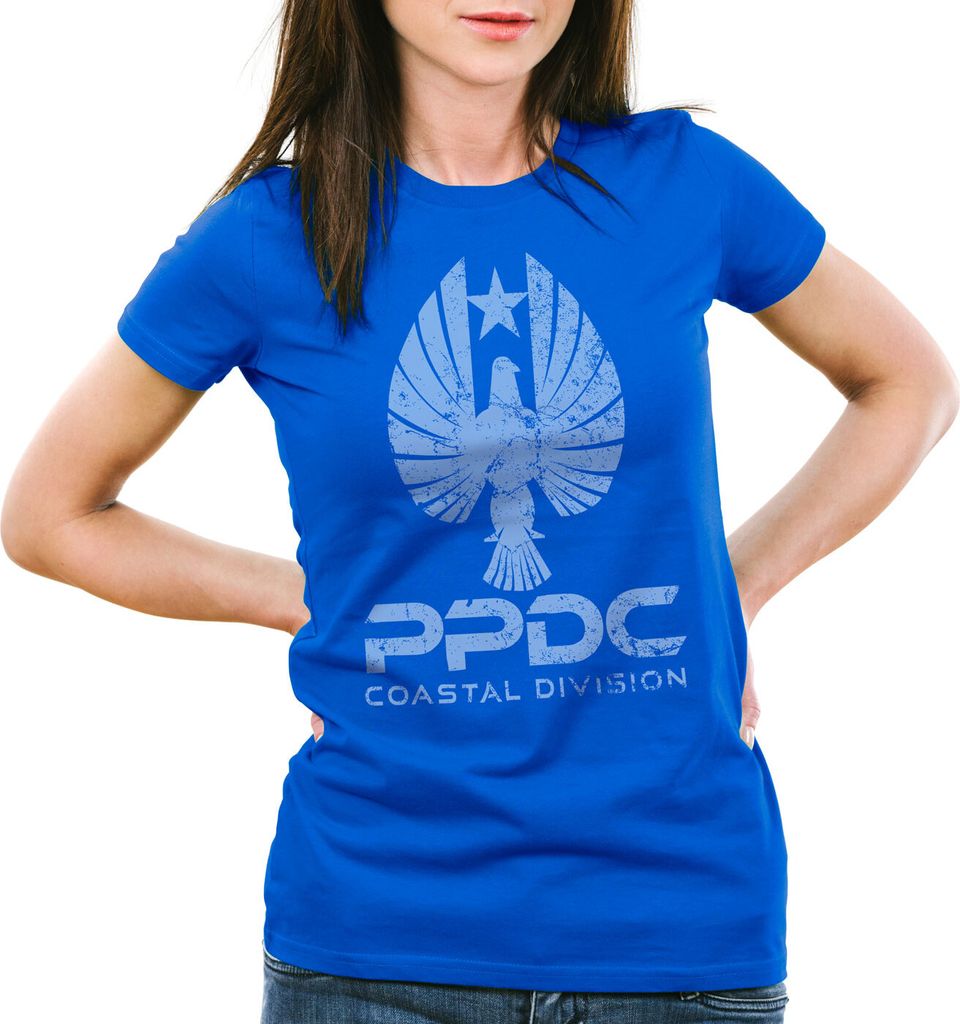 style3 Pan Pacific Defense Damen T-Shirt kaiju abwehr, Farbe:Blau, Größe:S