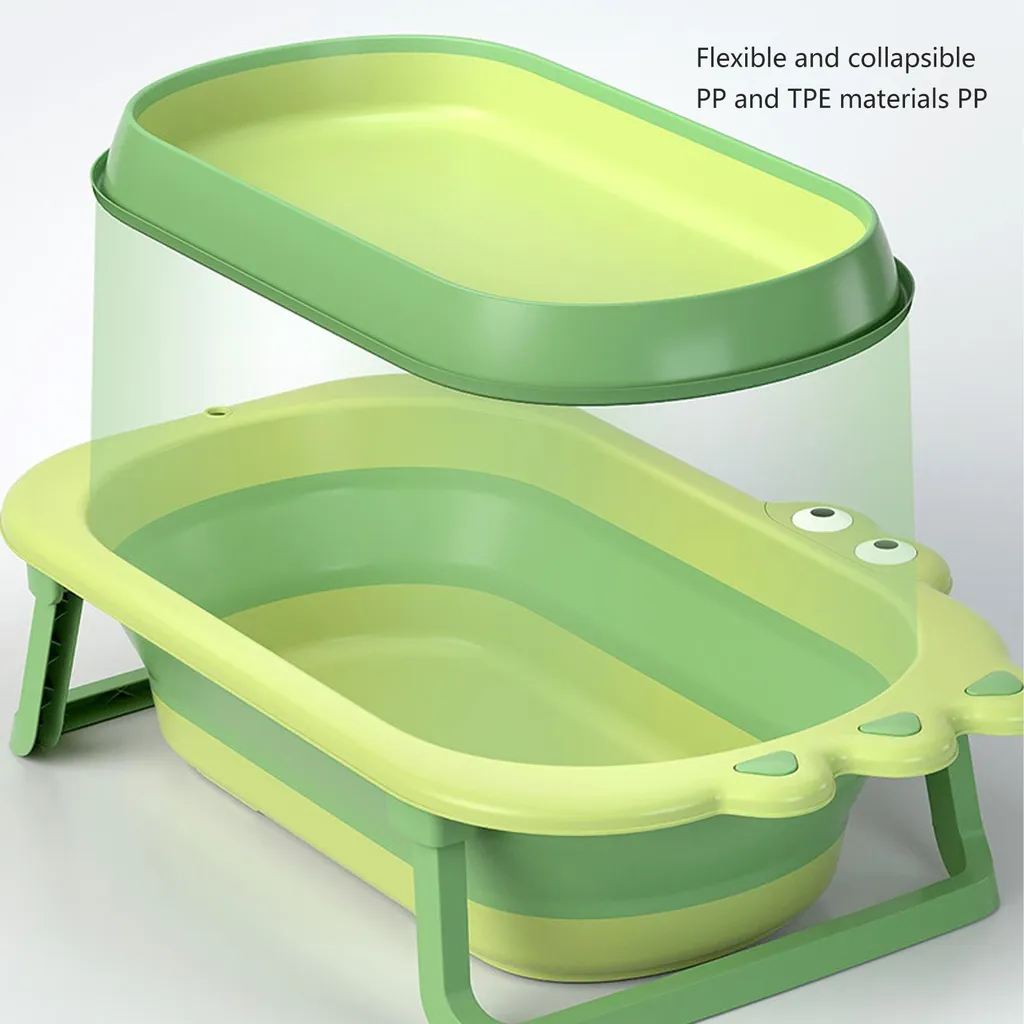 Baignoire bébé pliable anti-glisse grande capacité taille L stable verte