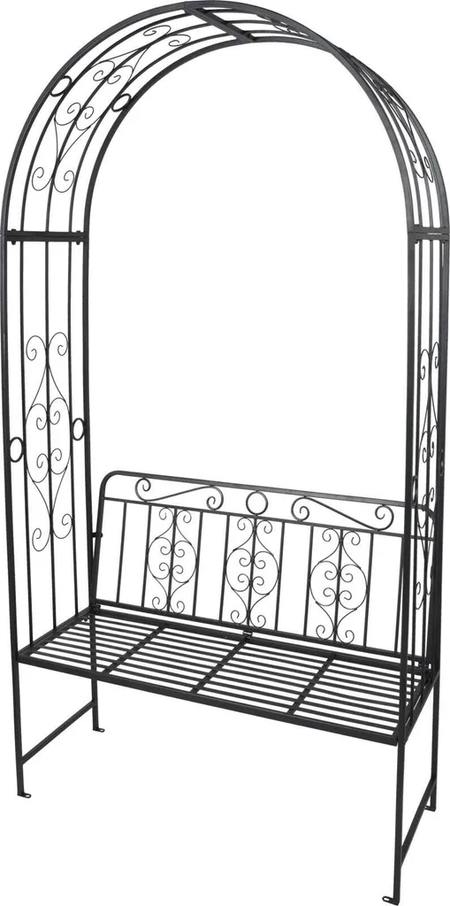 Arche de Jardin avec Banc Intégré Anthracite ProGarden de 121 cm