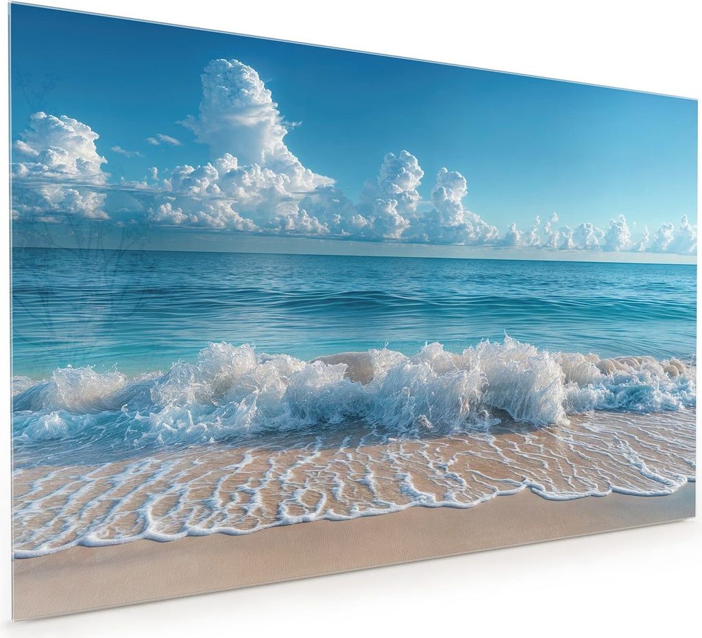 Küchenrückwand Spritzschutz Glas mit Motiv Meereswellen 40 x 40 cm