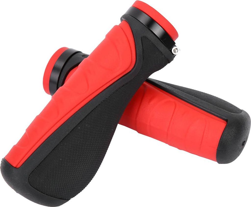 Fahrrad Radfahren Griff Stange Anti Slip Grips Schloss auf Mountainbike -Lenkergriffen (rot und schwarz)