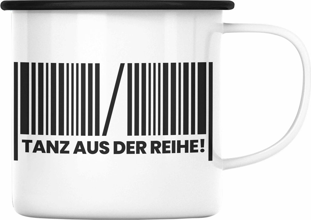 Trendation - Tanzen Emaille Tasse Geschenk Tänzerin Geschenkideen Frau Mann Mädchen Kinder Spruch Tanz-Lehrer Lehrerin (Schwarz)