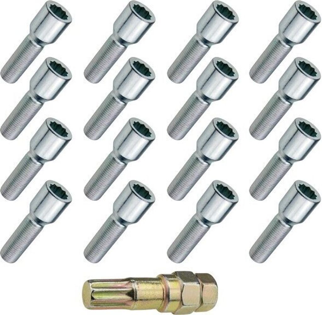 16x Radschraube M14x1.5, TORX, 40mm, Sternschraube, Kegel, 10R