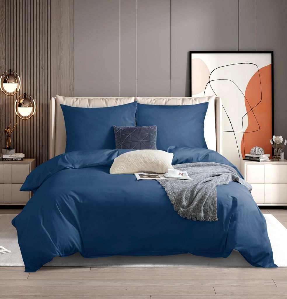 2-teilige Baumwollbettwäsche 140x200 + 1x 70x80 mit Reißverschluss, Satin