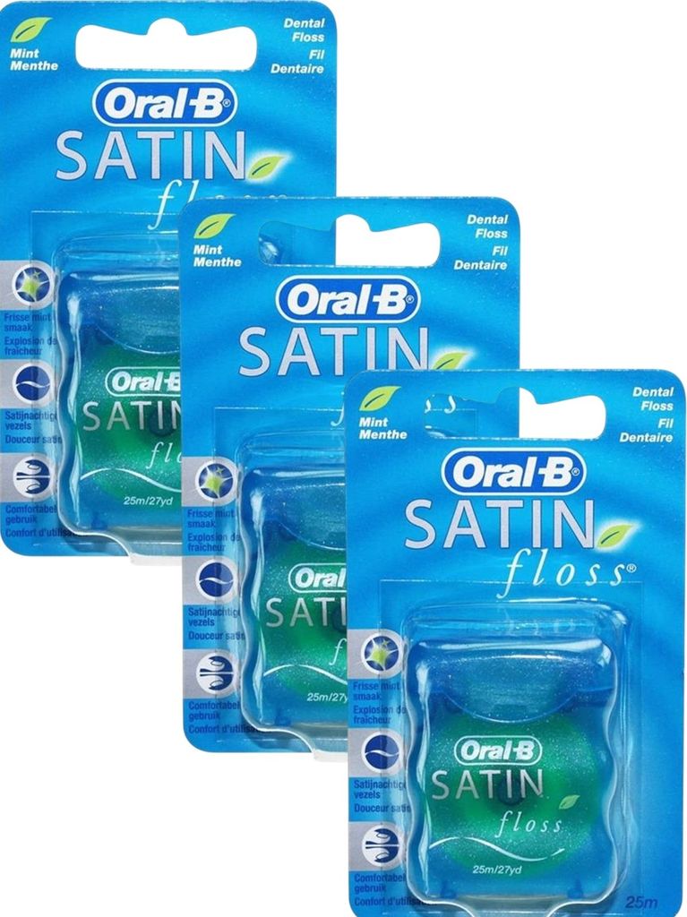 3x Oral-B Satin Floss Zahnseide a 25m Produktbild 