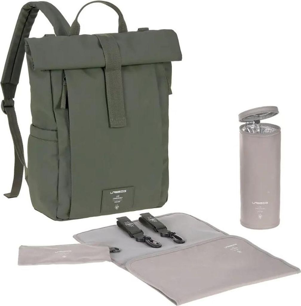 LÄSSIG GRE Rolltop Up Wickeltasche/Rucksack Rucksack oliv Produktbild 