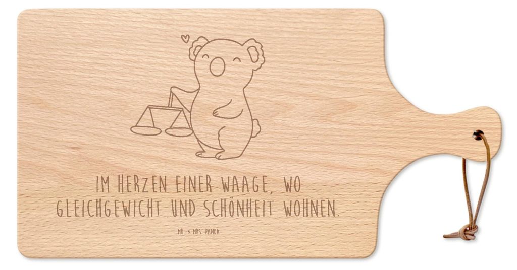 Mr. & Mrs. Panda Frühstücksbrettchen Waage Astrologie - Transparent - Geschenk, Tierkreiszeichen, holzschneidebrett, Pizzabrett, Sternzeichen, Ho...