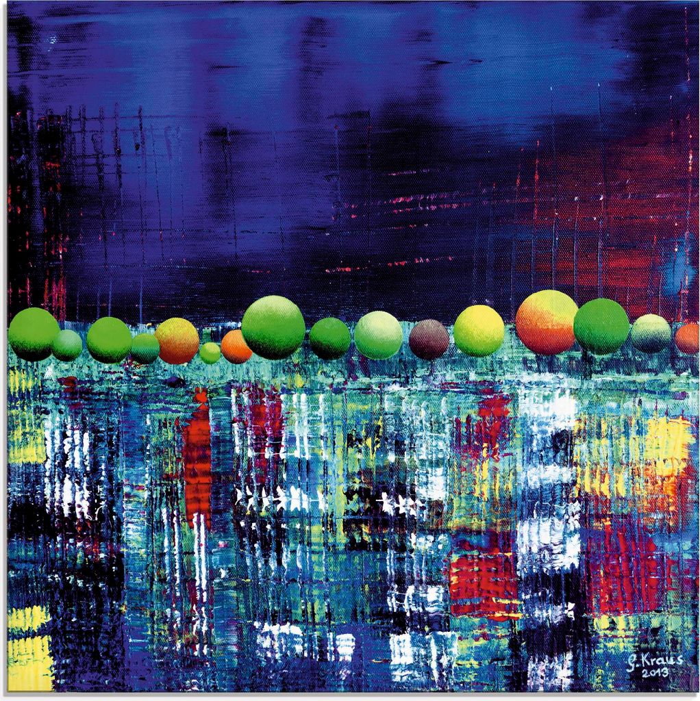 ARTland Glasbild Spiegelungen im East River Manhattan Größe: 30x30 cm