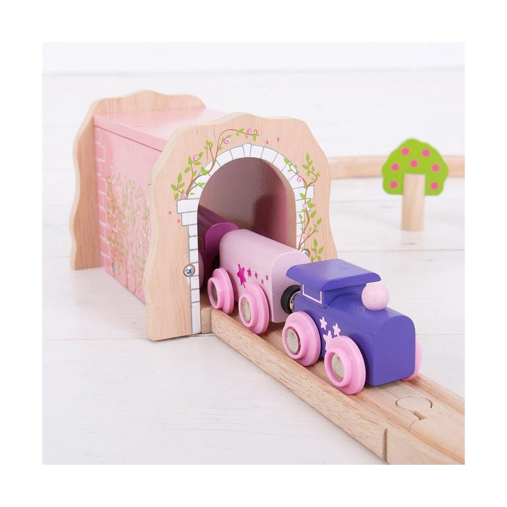 Bigjigs Holzeisenbahn Tunnel Rot | Backstein-Tunnel Für Spielzeug-Züge | 14.2 Cm | Kompatibel Mit Vielen Marken
