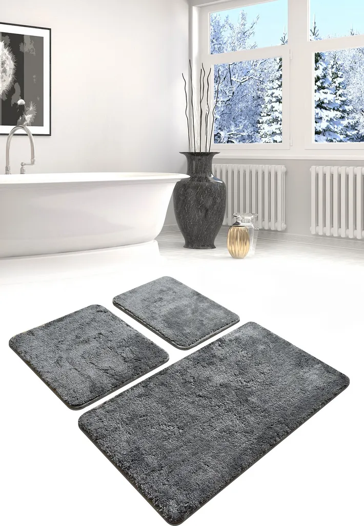 Tapis de bain épais anti-glisse Havai CHL3222 fumée haute densité