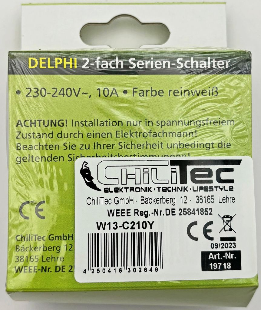 DELPHI Serien-Schalter 2-fach Produktbild 4
