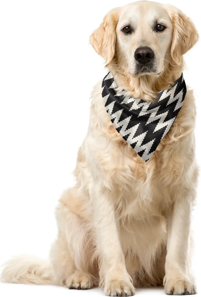 Bandana Cane Lavabile ABAKUHAUS 55x55 Grigio Zigzag - Resistente