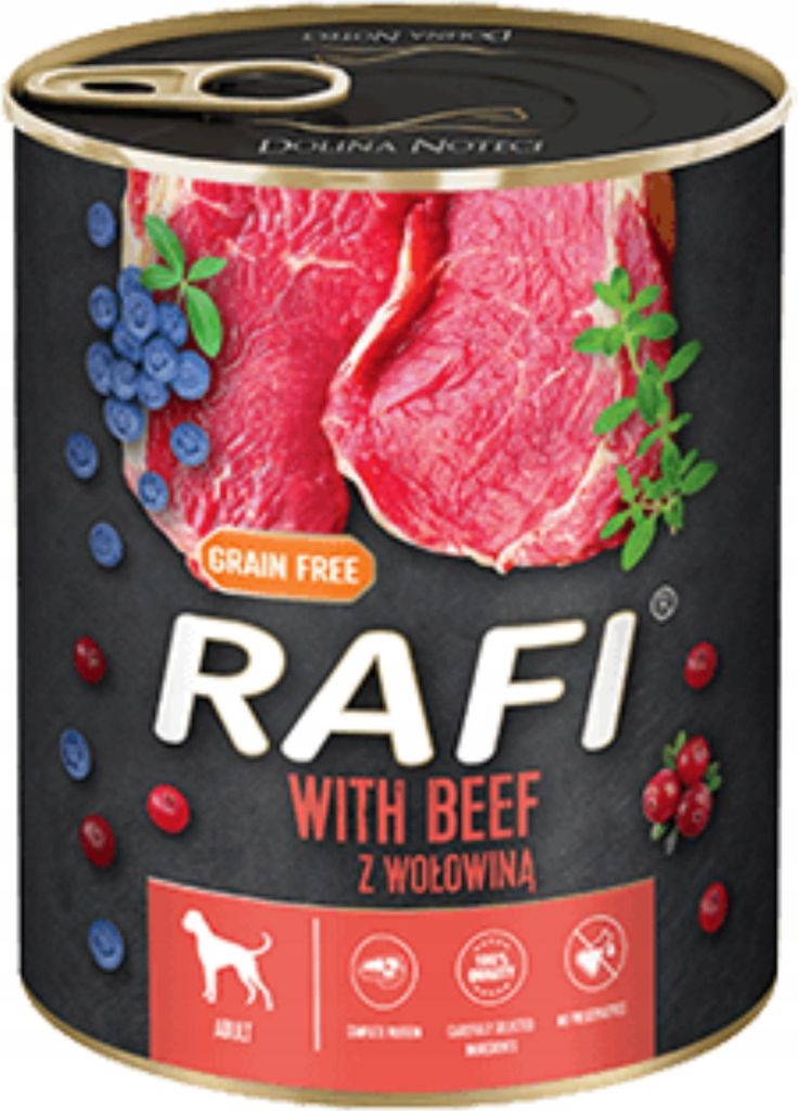 Rafi Wołowina, borówki i żurawina karma dla psa 800g