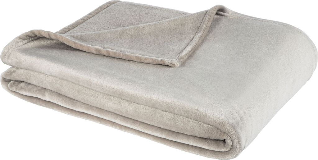 Kuscheldecke Flauschig 180x220 cm grau warm kuschelig weich Nicki Fleecedecke