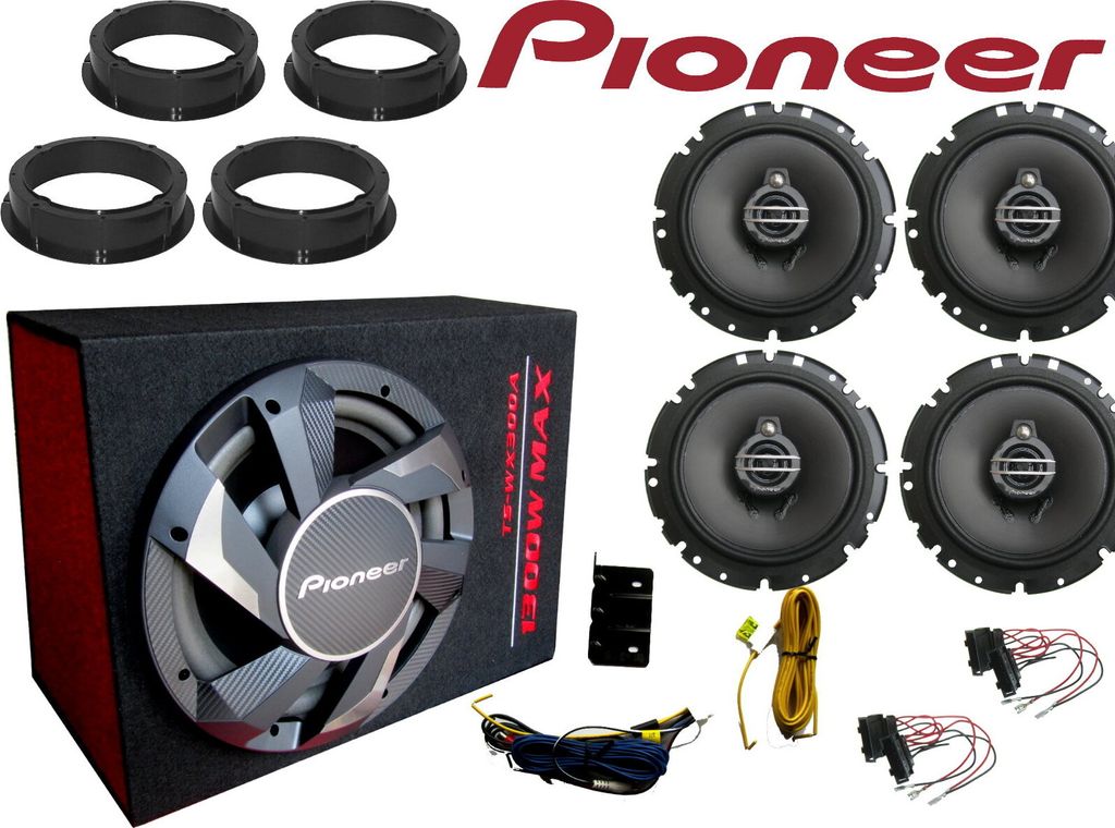 Pioneer für VW Golf 4 ab 1997 Lautsprecher Aktiv Subwoofer Set 1900 Watt
