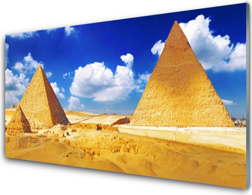 Acrylglasbilder 100x50 Wandbild Druck Wüste Pyramiden Landschaft
