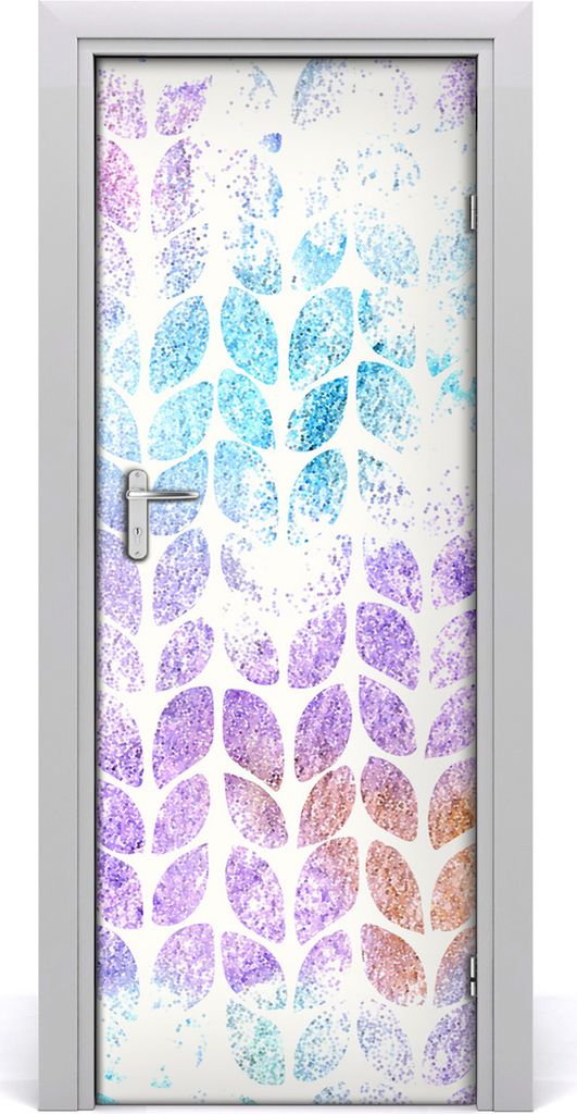 Tulup Türaufkleber 75x205 cm Dekorative Aufkleber Selbstklebend Wasserdichte Tapete Abnehmbar Schlafzimmer Wohnzimmer Wohnkultur - farbige Blätter