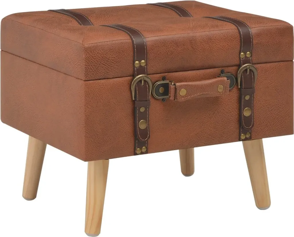 Siège d'Appoint avec Stockage 40 cm Marron Clair pour Chambre et Salon