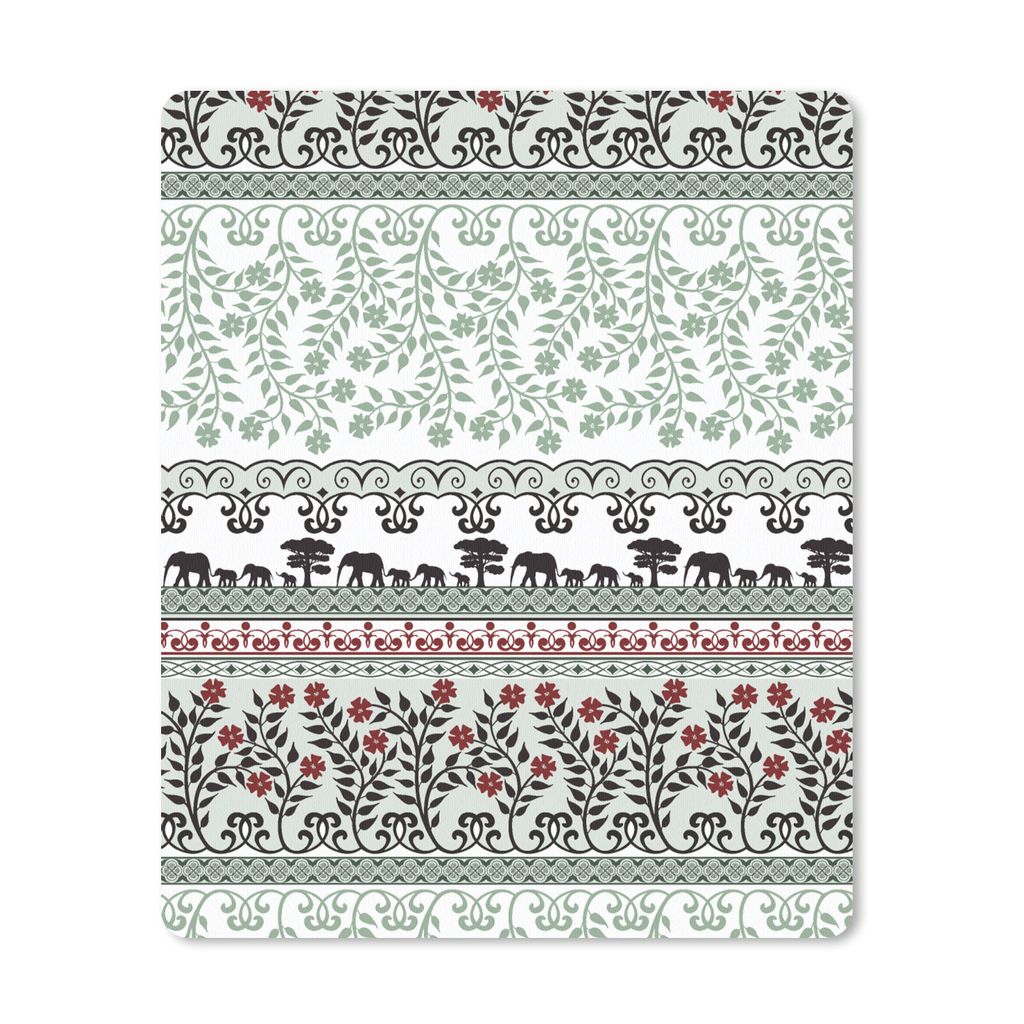 MuchoWow Mauspad Mousepad Pflanzen - Elefant - Muster 30x40 cm - Mousepads - Maus Mat - Pad - Mausunterlage - Mausmatten