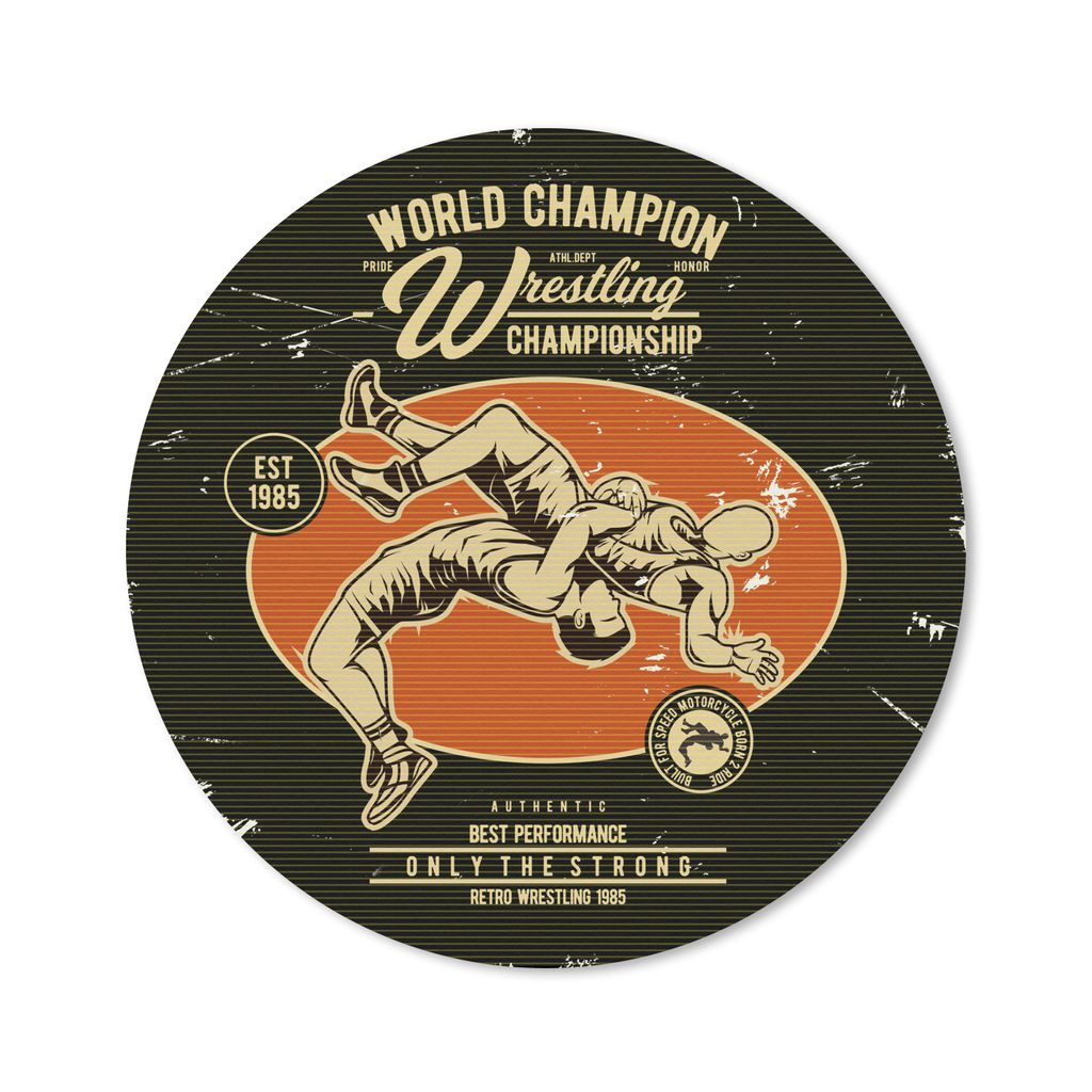 MuchoWow Mauspad Mousepad Jahrgang - Ringen - Sport 40x40 cm - Mousepads - Maus Mat - Pad - Mausunterlage - Schreibtisch Accessoires