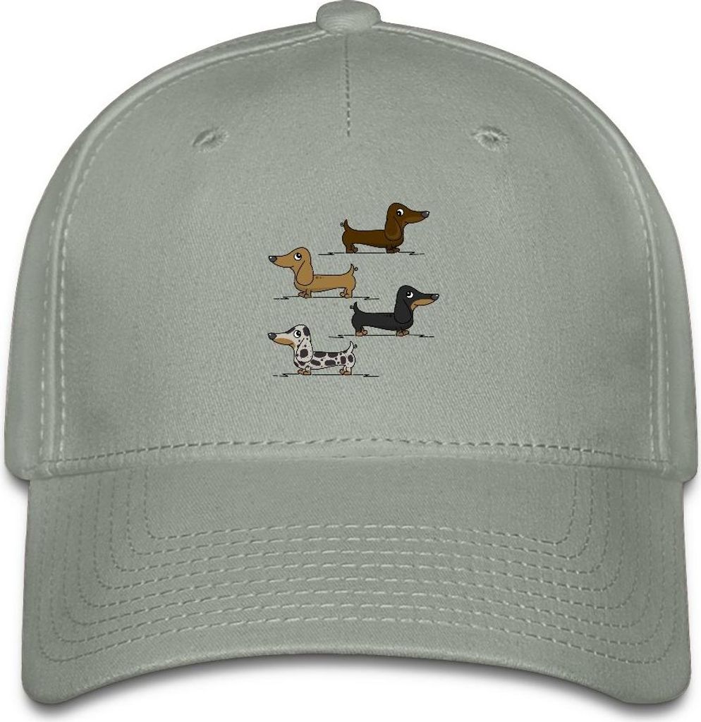 Spreadshirt Witzige Dackel Geschenk Für Hundebesitzer Zwergdackel Flexfit Cap, L/XL (Caps), Grüngrau