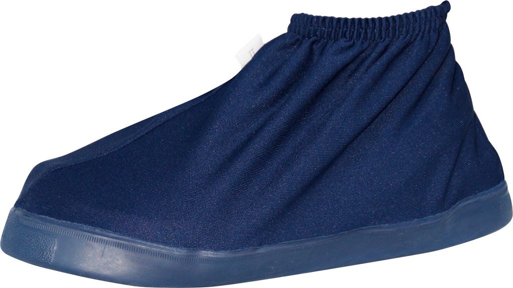 Polyester-Überschuh blau mit Gummi-Laufsohle blau Größe 04(XL)