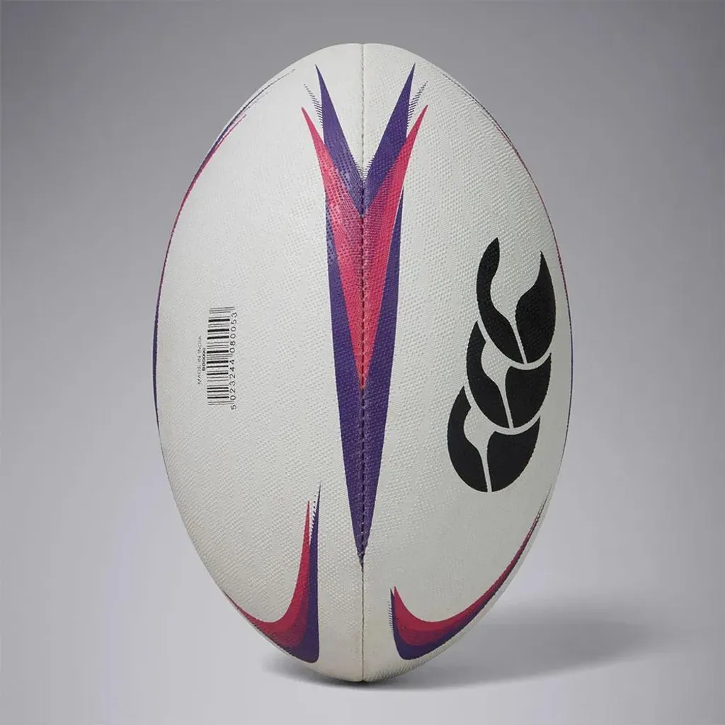 Ballon Rugby Canterbury Mentre Grip Optimal Taille 5 Blanc et Violet - 2