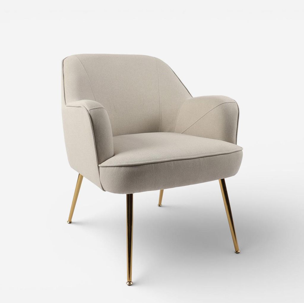 Sessel aus Stoff mit Armlehnen Elyon für das Wohnzimmer - Beige