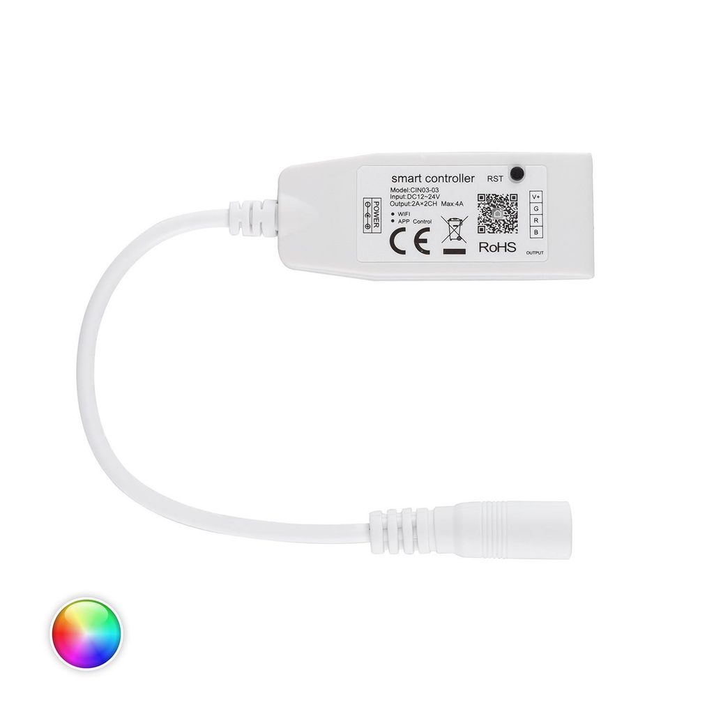 Mini-Controller WiFi LED-Streifen RGB 12/24V Weiß