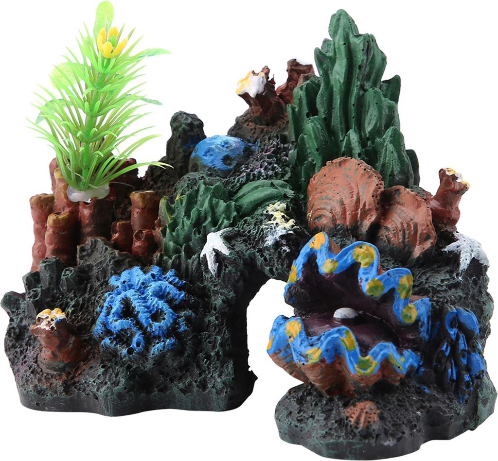 Farbenfrohe künstliche Korallenhöhle aus Kunstharz als Dekoration für Meerwasseraquarien