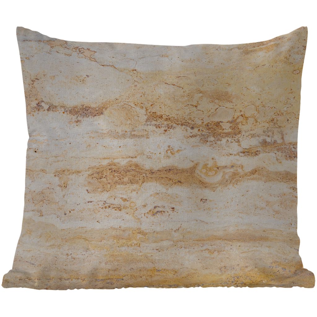 MuchoWow Outdoor Kissen - Marmor - Sand - Textur - 60x60 cm - Wetterfest - Lounge Kissen - Dekoration - Schlaf Kissen
