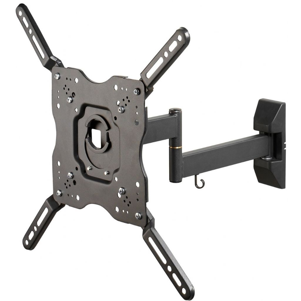 A black TV wall mount is shown against a white background.