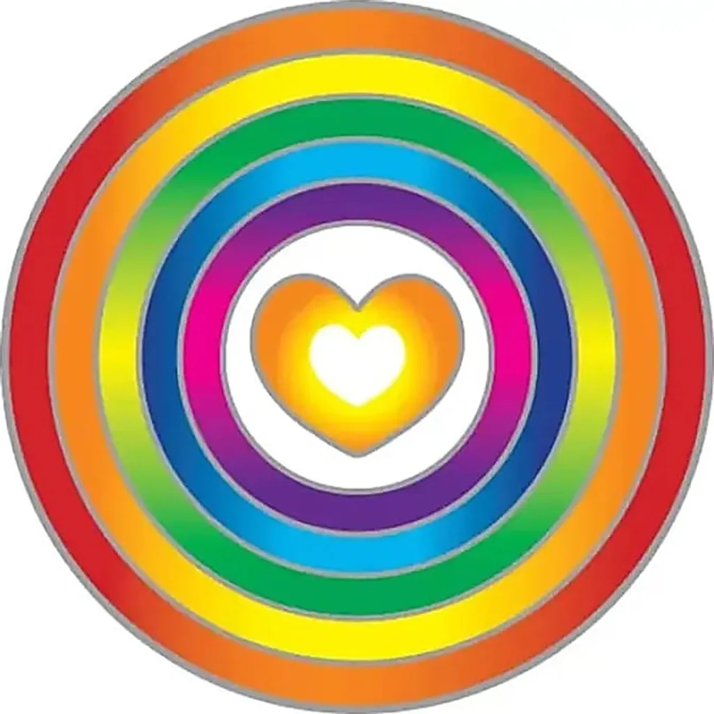 Autocollant Fenêtre Coeur Arc-en-Ciel 14cm - Lot de 2 Pièces Design