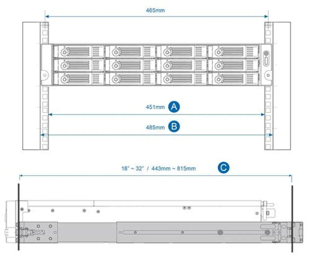QNAP RAIL-B02 Accessorio per rack Kit di guide per rack - 2