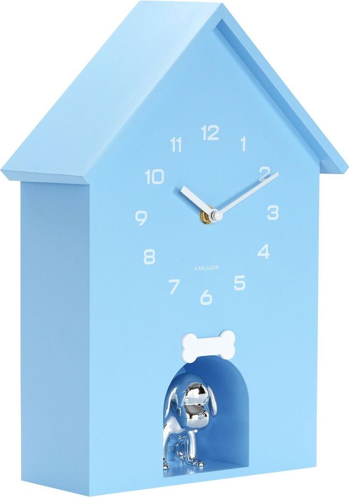 Karlsson - Wanduhr Dog House - Blau - 24.9x9x27cm