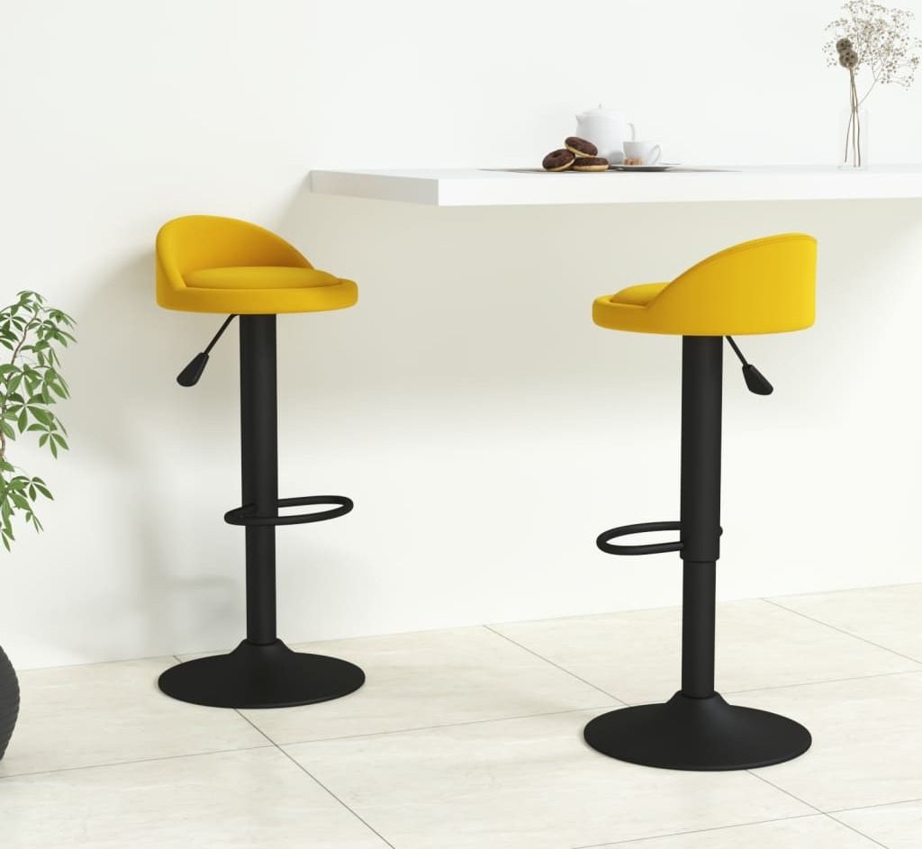 Schlichtes Barhocker 2 Stk. Gelb Samt Neu 2025 30542